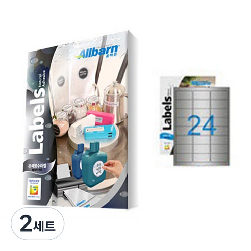 [올바른] 은색방수라벨 (레이저용) -24칸(3X8), 24칸, 50개