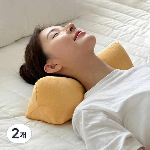누아 편백큐브 베개, 옐로우, 2개