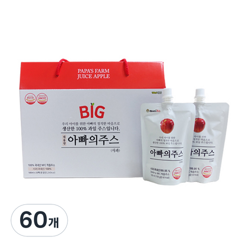 아빠의주스 사과즙 대용량, 180ml, 60개