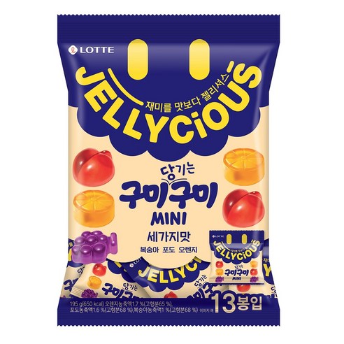 젤리셔스 구미당기는구미 미니 젤리 13p, 195g, 1개