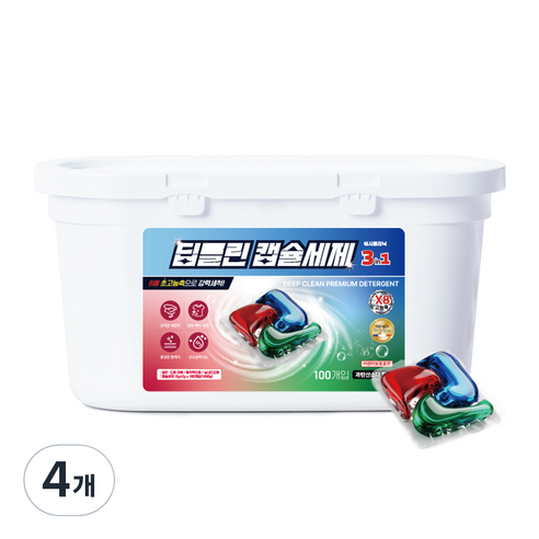 워시클리닉 딥클린 캡슐세제, 100개입, 4개