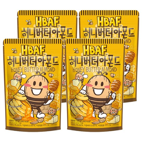 바프 허니버터 아몬드, 190g, 4개