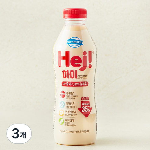 덴마크 하이 요구르트, 750ml, 1개입, 3개