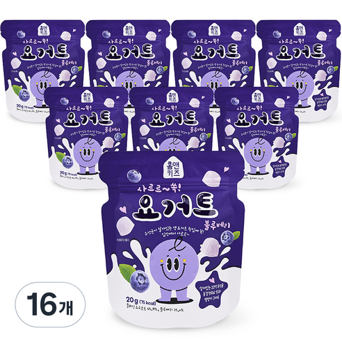 홈앤키즈 사르르쏙 요거트 블루베리 20g, 블루베리맛, 16개