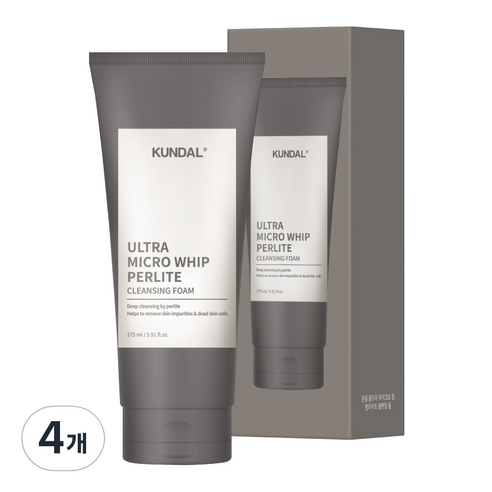 쿤달 울트라 마이크로 휩 펄라이트 폼클렌징, 175ml, 4개