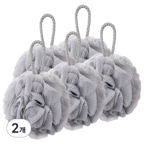 페르노엘 촘촘하고 부드러운 걸이형 버블 샤워볼 세트, 그레이, 5개입, 2개