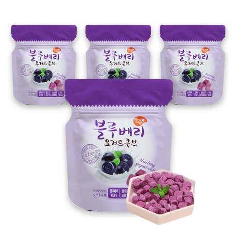 짱죽 블루베리 요거트큐브 간식, 4개