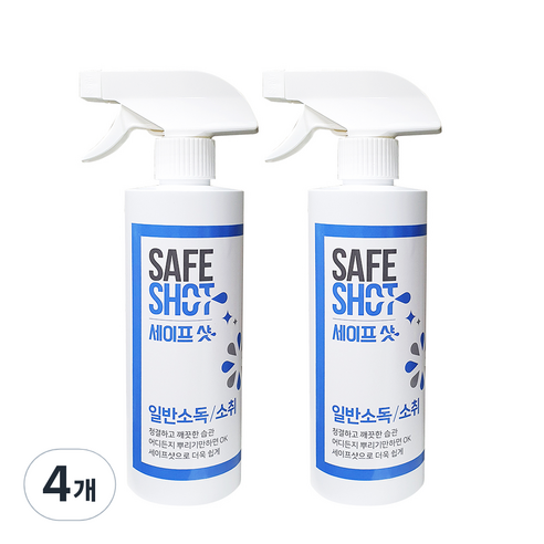 세이프샷 살균소독제, 500ml, 4개