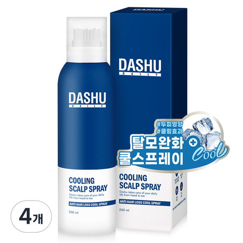 다슈 데일리 두피 쿨링 스칼프 스프레이, 4개, 200ml