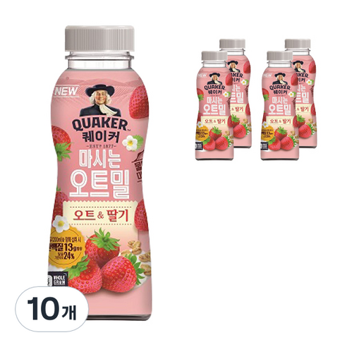 퀘이커 마시는 오트밀 봄 딸기, 50g, 10개