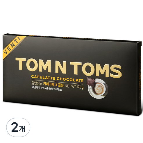 탐앤탐스 카페라떼 벤티 초콜릿, 170g, 2개