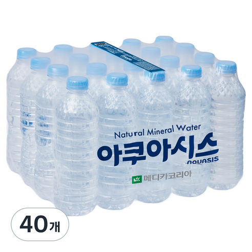 아쿠아시스 무라벨 생수, 40개, 500ml