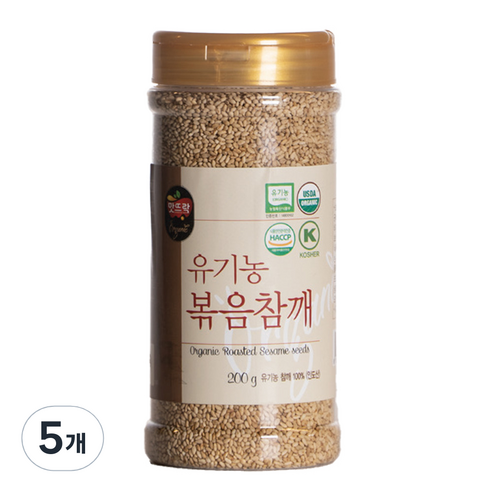 맛뜨락 유기농 볶음참깨, 5개, 200g