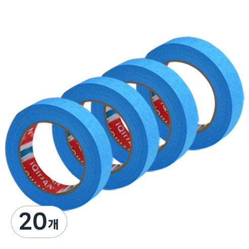 iQIHAN 칼라 마스킹 테이프 파랑 20 mm x 20 m, 20개