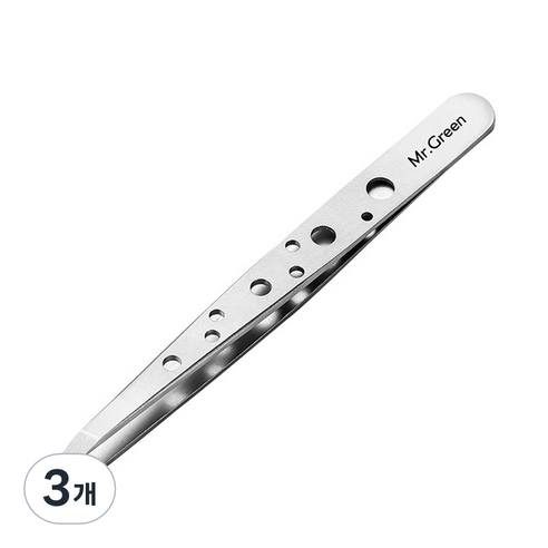 미스터그린 스텐 미끄럼방지 족집게 MR2155, 혼합색상, 3개