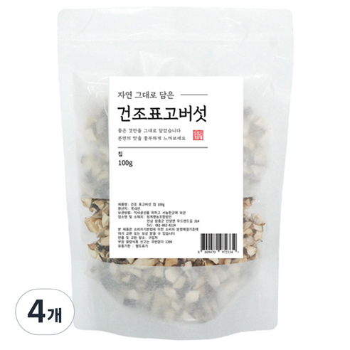 자연그대로담은 유기농 건조표고버섯 칩, 100g, 4개