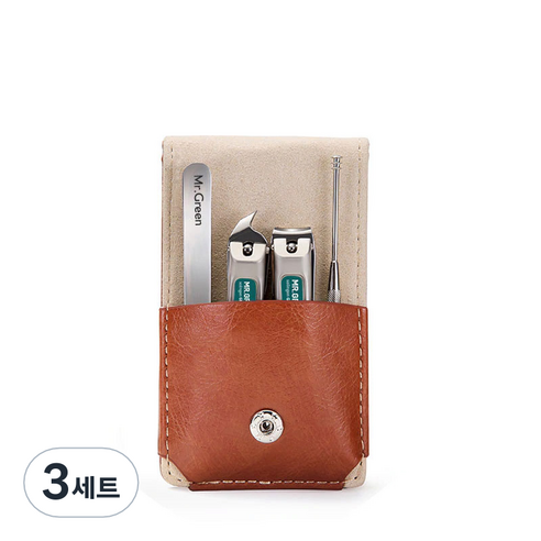 미스터그린 스텐 손톱깎이 세트 A MR6103, 4종 + 파우치, 3세트