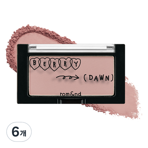 롬앤 이나피스퀘어 베러 댄 치크 가루 블러셔 4g, B02 베리 던, 6개