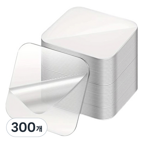 노뉴 사각 실리콘 양면 테이프 6 x 6 cm, 투명, 300개