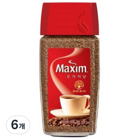 맥심 오리지날 원두커피믹스 병, 100g, 6개, 1개입