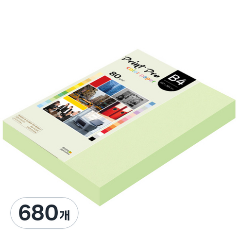 종이문화 프린트 프로 칼라복사지 No.13 에메랄드 80g, B4, 680개