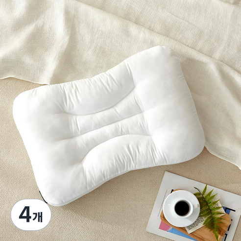 모던하우스 ON 부드럽고 낮은 목이 편안한 메쉬 경추 베개, 아이보리, 4개