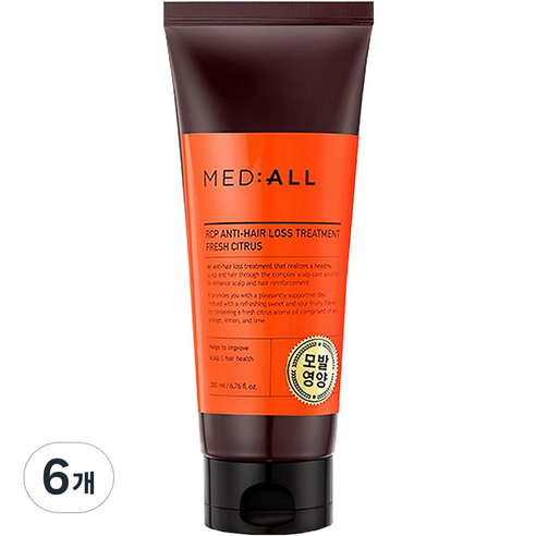 메디올 알시피 안티 헤어 로스 크림 트리트먼트 프레시 시트러스향, 6개, 200ml