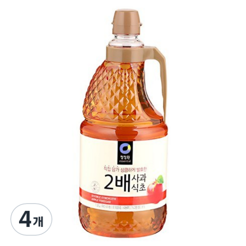 청정원 2배 사과식초, 1.8L, 4개