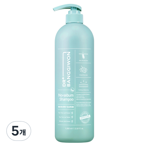 닥터방기원 지성두피용 노세범 샴푸 레몬향, 1000ml, 5개