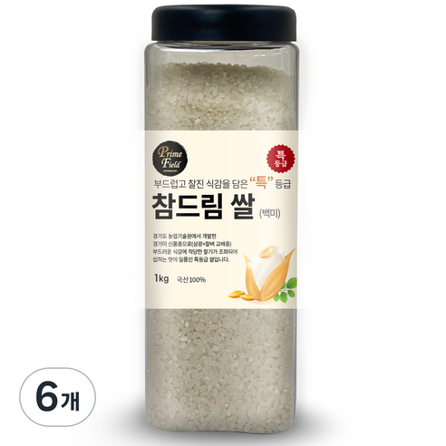 Prime Field 경기 참드림 쌀 백미 특등급, 1kg, 6개