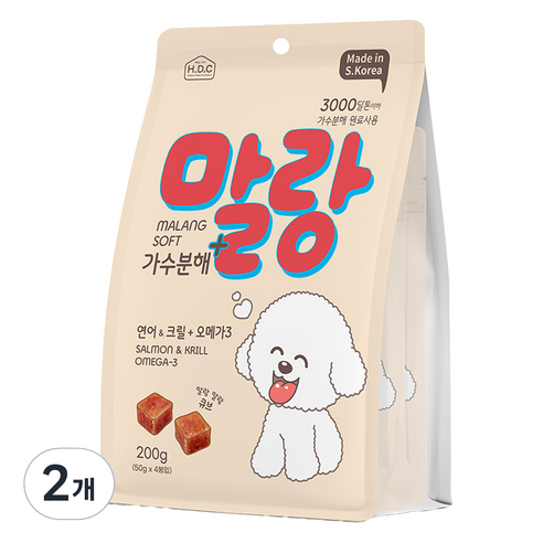 강아지 말랑소프트 가수분해 + 오메가3 간식 4p, 200g, 2개