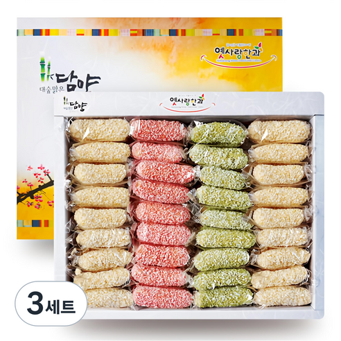 담양한과 꽃창포 삼색유과 선물세트, 560g, 3세트