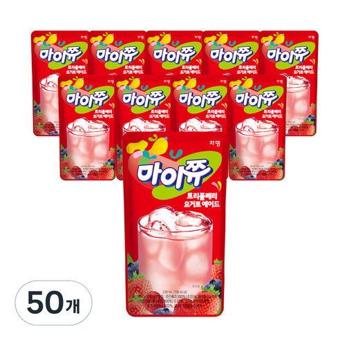 쟈뎅 마이쮸 트리플베리 요거트 에이드, 230ml, 50개