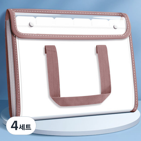 올인셀 다용도 업그레이드 가로 아코디언 파일 13칸 A4 + 스티커 세트, 핑크(파일), 4세트