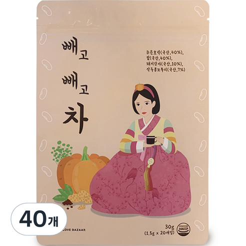 러브바자 빼고빼고차, 1.5g, 40개, 40개, 1개입