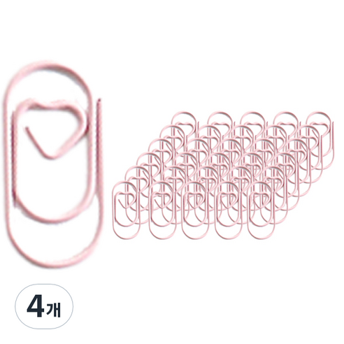 마켓감성 작은 하트 클립 핑크, 50개입, 4개