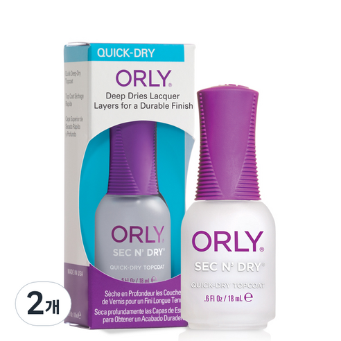 오를리 네일 세컨 퀵 드라이 18ml, 혼합색상, 2개