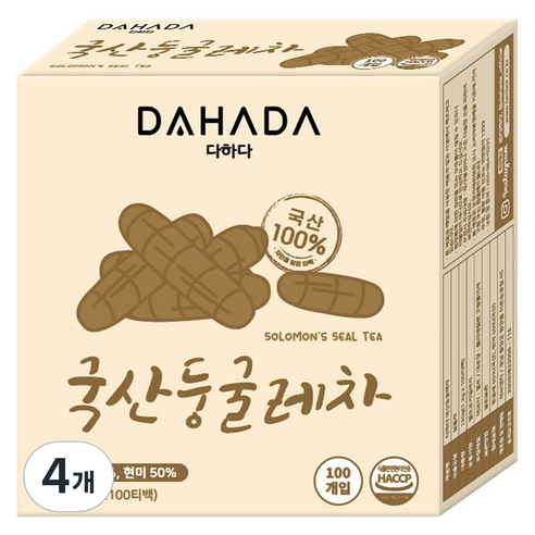 다하다 국산둥굴레차, 1.2g, 100개입, 4개