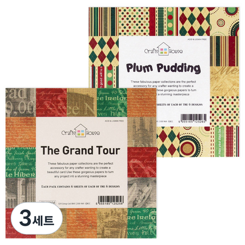 데어리즈 두꺼운 펄 색종이 글로리 크리스마스 6종 x 6p + 유럽도시 6종 x 6p 세트, 3세트
