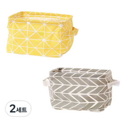 더자카 패브릭 사각 바스켓 2종, D타입, 2세트