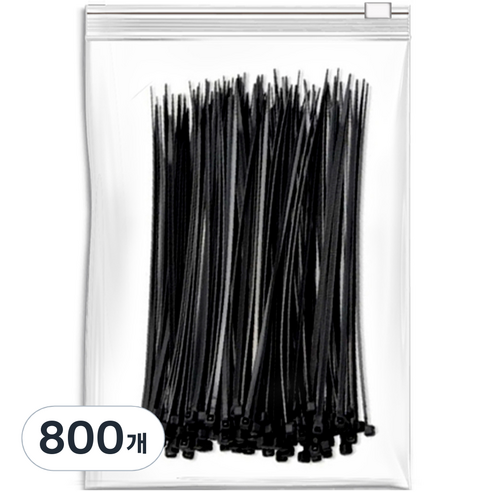 엔더 플렉시블 케이블 타이, 800개, 블랙