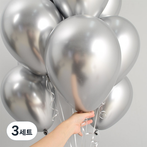 제이벌룬 리플렉스 천장풍선 세트, 실버, 3세트