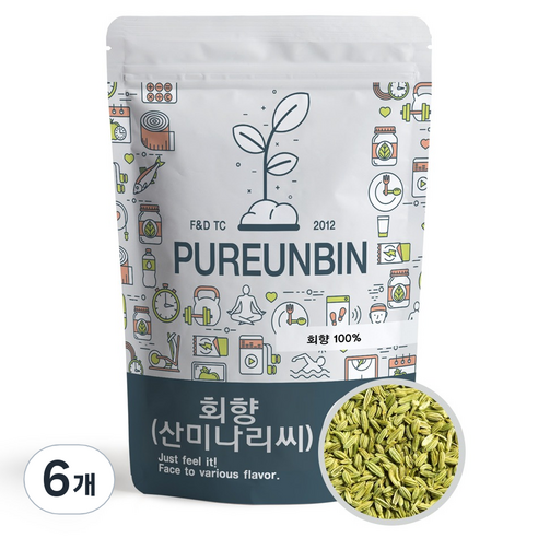 푸른빈 산미나리 씨앗 회향 펜넬, 500g, 6개