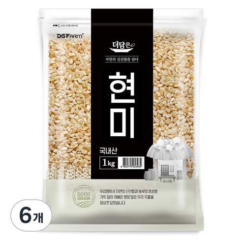 더담은 국산 현미, 1kg, 6개