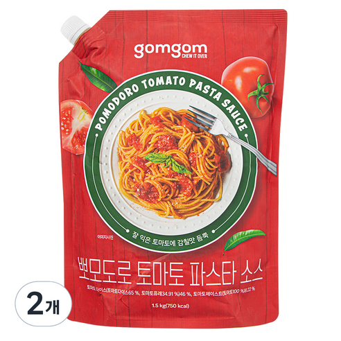 뽀모도로 토마토 파스타 소스, 1.5kg, 2개