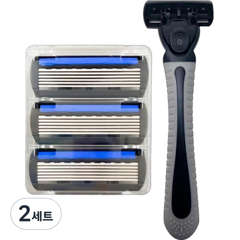 비즈온 남성용 여행 면도기 + 3p 면도날 세트, 2세트