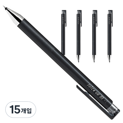 파이롯트 쥬스업 젤잉크 중성 노크펜 0.3mm, 블랙, 15개