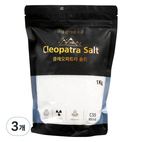 클레오파트라솔트 굵은소금, 3개, 1kg