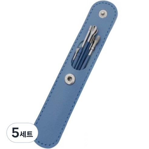 만물마켓 스테인리스 6종 귀이개 + 열쇠고리 세트 블루, 5세트