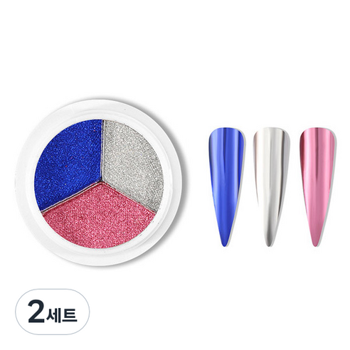 미러 네일파우더 3종 세트, 2세트, KN-A4020